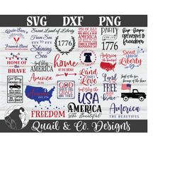 giant 4th of july svg bundle 24 svg dxf png files for cutting machines cameo cricut, fourth, cute, usa, patriotic, ameri
