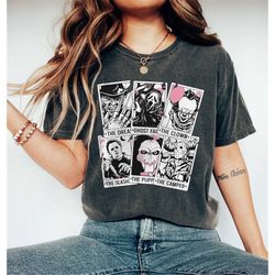horror movies characters tarot card comfort colors shirt, halloween shirt, vintage 90s halloween movies, halloween sweat