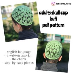 Summer skull cap kufi hat PDF printable pattern