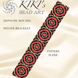 Peyote bracelet pattern Hypnotic rounds Peyote pattern design 2 drop peyote in PDF instant download DIY