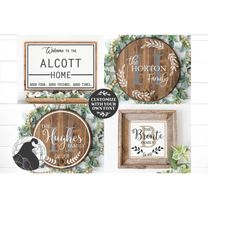 family name sign svg bundle, svg bundle, round family name svg, monogram svg, welcome svg, cricut, silhouette,