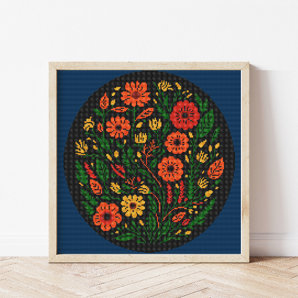 counted cross stitch pattern flowers