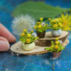 TUTORIAL Miniature dandelion with cold porcelain / air dry clay | Miniature food tutorial | Dollhouse miniatures