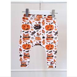 Halloween baby outfit, Halloween baby costume, Halloween kids, Halloween baby pants, Halloween decor, Pumpkin outfit
