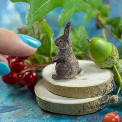 TUTORIAL Miniature bunny with polymer clay/ wool | Miniature animal | Dollhouse miniatures