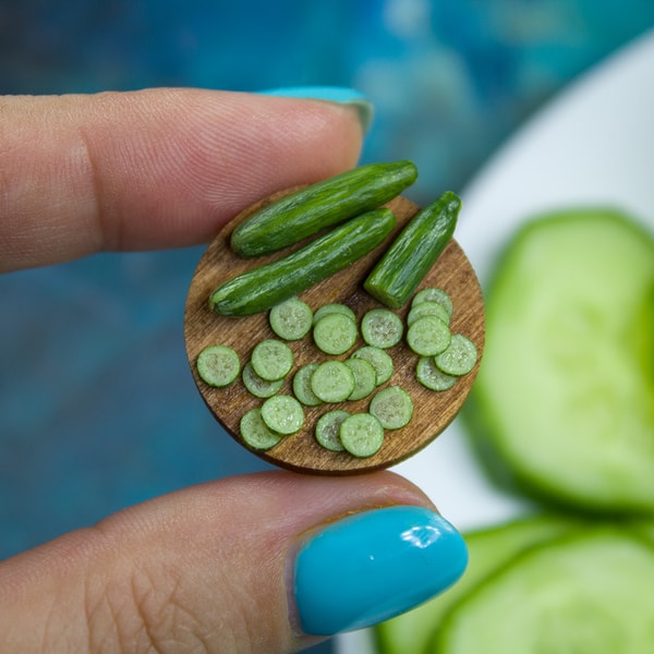 Mini Cubumber TUTORIAL Miniature polymer clay cucumber cane | Miniature fo - Inspire ...