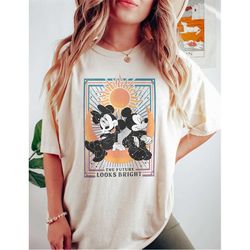 retro disney mickey and minnie comfort colors shirt, mickey minnie future look's bright shirt, disneyworld shirt, disney