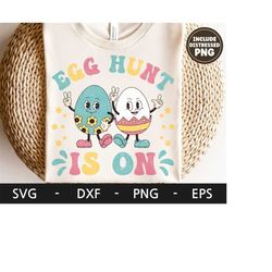 egg hunt is on svg, happy easter svg, retro egg svg, easter shirt, funny eater svg, dxf, png, eps, svg files for cricut