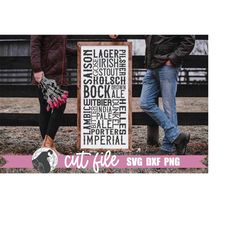 beer classifications svg, bar sign svg, classes of beer svg, brewery cut file, pub sign svg, types of beer svg, drinking