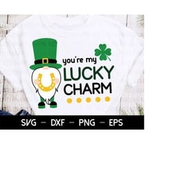 you're my lucky charm, gnome svg, happy st patrick's day svg, st patrick's svg, svg cutting file, saint patricks day, sv