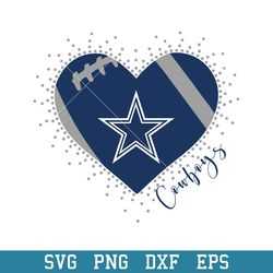 Heart Dallas Cowboys Logo Svg, Dallas Cowboys Svg, NFL Svg, Png Dxf Eps Digital File