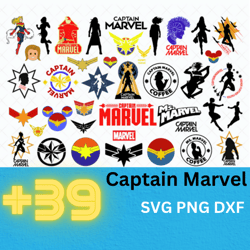 Captain Marvel svg dxf png-Bundle Marvel Svg-Captain Marvel Logo-Bundle Svg-Download File.