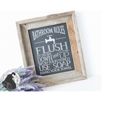 svg files, bathroom rules svg, bathroom svg, flush svg, wash svg, soap svg, cut files, vinyl designs, dxf, png, svg, cri