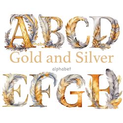 Gold and Silver Alphabet Clipart | Celebration Letters