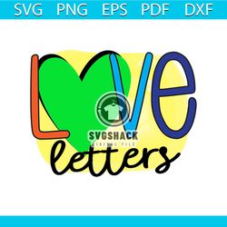 love letters and green heart svg, valentine svg, love letters svg