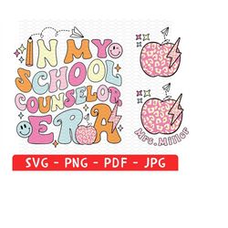in my school counselor era png, school counselor tee png, personalizable counselor shirt svg, retro school counselor er