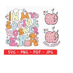 in my social worker era png, social worker tee png,  custom social worker name svg, retro social worker era png, social