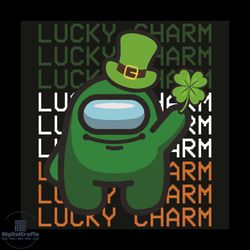 lucky charm among us svg, patrick svg, charm svg, among us svg, lucky svg, green impostors svg, shamrocks svg, patrick a