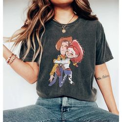 vintage toy story woody and jessie comfort colors shirt, disney shirt, toy story shirt, disneyland shirts, disney pixar