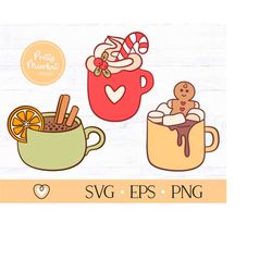 hot chocolate svg 2, hot cocoa svg, christmas cut file, winter drinks svg, png files