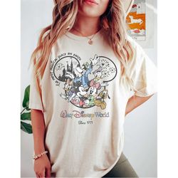 vintage walt disney world est 1971 shirts, mickey and friend shirt, disney family matching shirt, disneyworld 1971 shirt