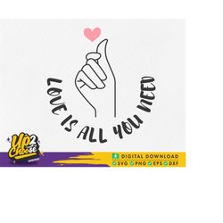 love is all you need svg, valentine's day svg, retro heart svg, love svg, all you need is love svg, digital file svg esp