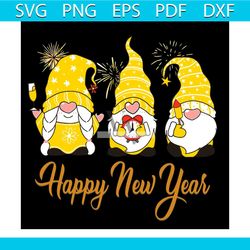 happy new year 2022 gnome svg, new year svg, yellow gnome svg, fireworks svg