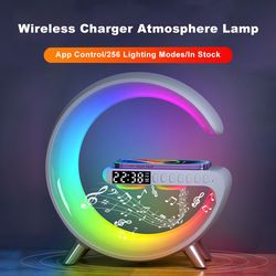 New Intelligent LED Lamp Bluetooth Speake Wireless Charger, Atmosphere Lamp App Control For Bedroom