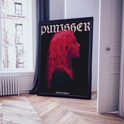 phoebe bridgers punisher poster, phoebe bridgers wall print, phoebe bridgers digital downloads, phoebe bridgers gift, ph