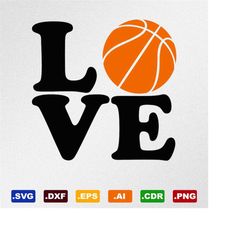 love basketball svg, dxf, eps, ai, cdr vector files for silhouette, cricut, cutting plotter, png file