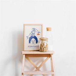 kitchen wall art decor printable, blue kitchen art print, enjoy life wall print, digital prints download trendy, room de