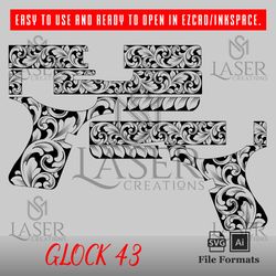 sm laser creationsglock 43  scroll design
