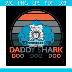 retro daddy shark doo doo doo svg, trending svg, daddy shark doo doo doo svg