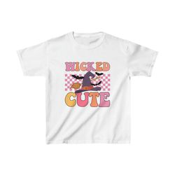 kids groovy wicked cute witch halloween kids girls shirt