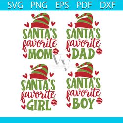 santa's favorite family svg, christmas svg, mom dad boy girl svg, santa claus svg, merry christmas