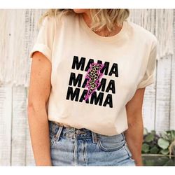leopard print lightning bolt mama shirt, mother's day shirt, mom mother's day gift, mama shirt, mom tee, cute mama tee,