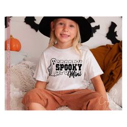 Spooky Mini Svg Png, Cute Halloween Kids, Ghost Svg Cut File for Cricut, Baby Svg, Toddler Svg, Girls or Boys Shirt Desi
