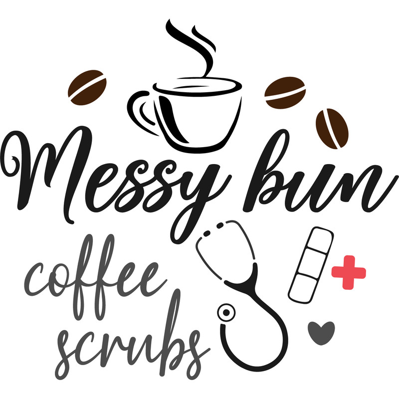 messy bun coffee scrubs .png