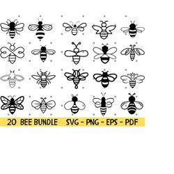 bee svg, bumble bee svg, bee bundle svg, honey bee svg, honeybee spring animal silhouette, bee clipart, instant download