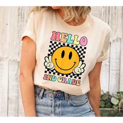 hello second grade shirt, second grade shirt, pre school kids shirt, teacher gift, teacher shirt, back to school shirt,