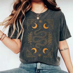 tarot card shirt, mystical moon shirt, celestial shirt, moon phases witch gift, mystical snake shirt, spiritual shirt