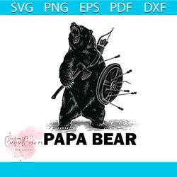 papa bear warrior bear svg, father's day svg, bear svg, father svg, fathers day svg, father son