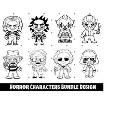 halloween character svg, horror svg, horror baby character svg, horror friends svg, halloween svg, instant download