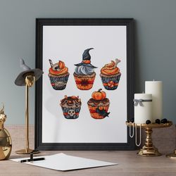 Halloween cupcakes Cross stitch