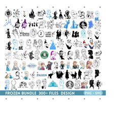 frozen svg bundle, frozen clipart, anna svg, olaf svg, princess clipart, frozen silhouette, instant downlaod