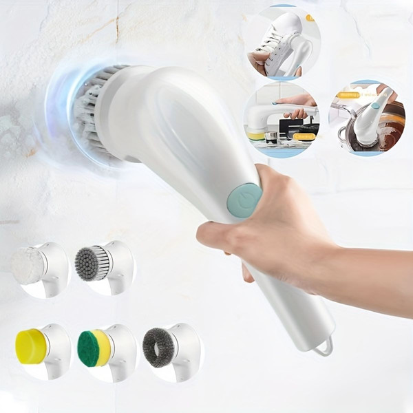 7pcs Electric Spin Scrubber Cordless Handheld Cleaning Brush - Inspire  Uplift
