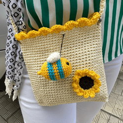 Little bag with flower and bee