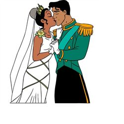 qualityperfectionus digital download - the princess and the frog tiana and prince naveen - png, svg file for cricut, htv