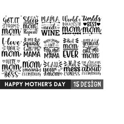 mom svg bundle, mother's day svg, mom cut file, blessed mama svg, mom quotes svg, instant download