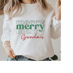 merry merry merry grinchmas svg, christmas shirt svg, retro christmas svg, christmas movie svg, boho xmas svg, holiday c